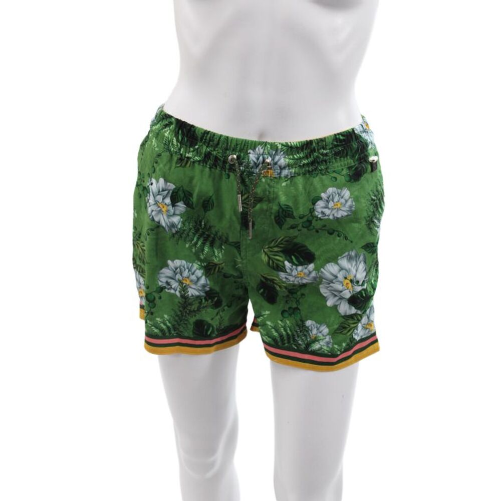 Agua Bendita Mens Green Floral Polyester Swim Shorts Size 14